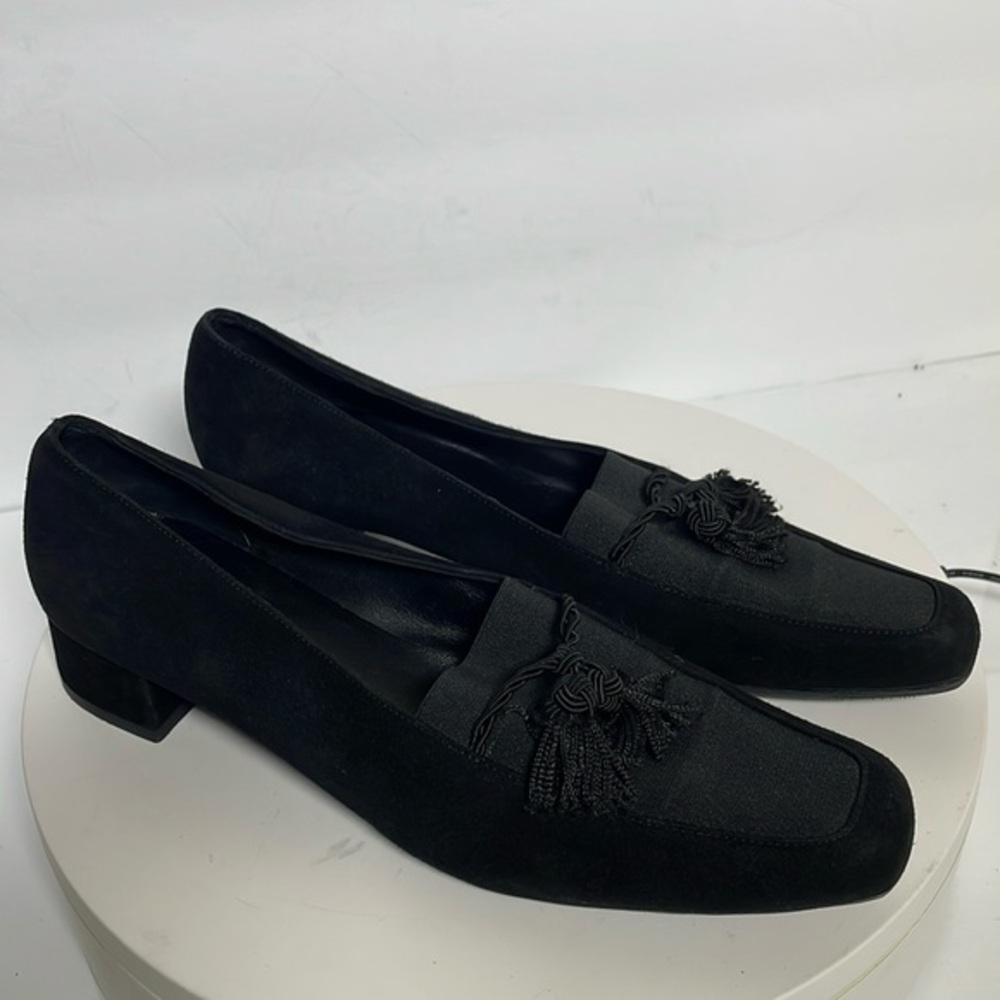 Salvatore Ferragamo Black Suede Tassel Loafers